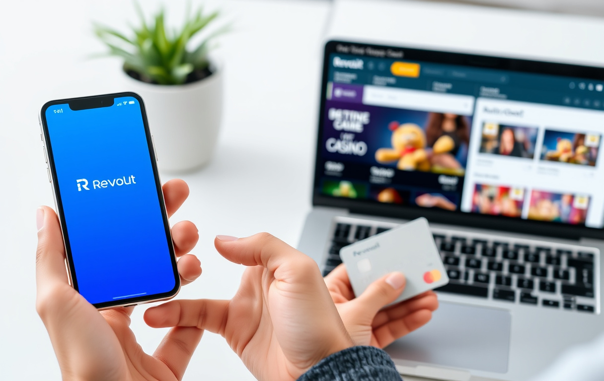 Bruker betaler med Revolut på nettcasino via mobilen.