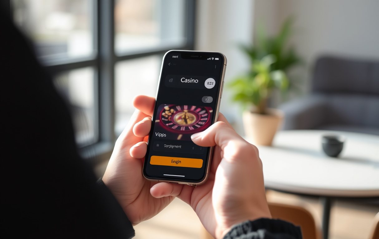 Mobilskjerm som viser betalingsmetoder på et norsk nettcasino